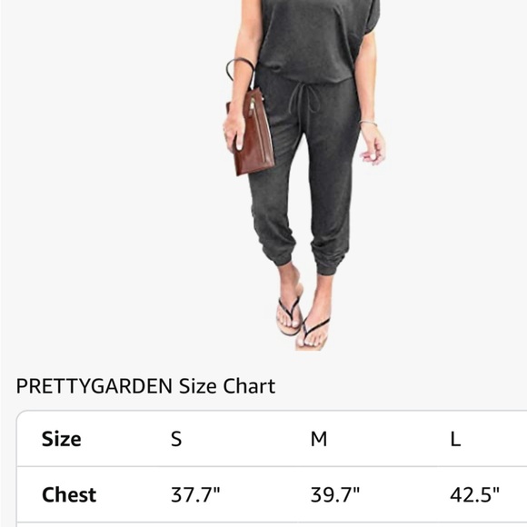 Gray Off-Shoulder Jumpsuit with Tapered Legs - Picture 5 of 5